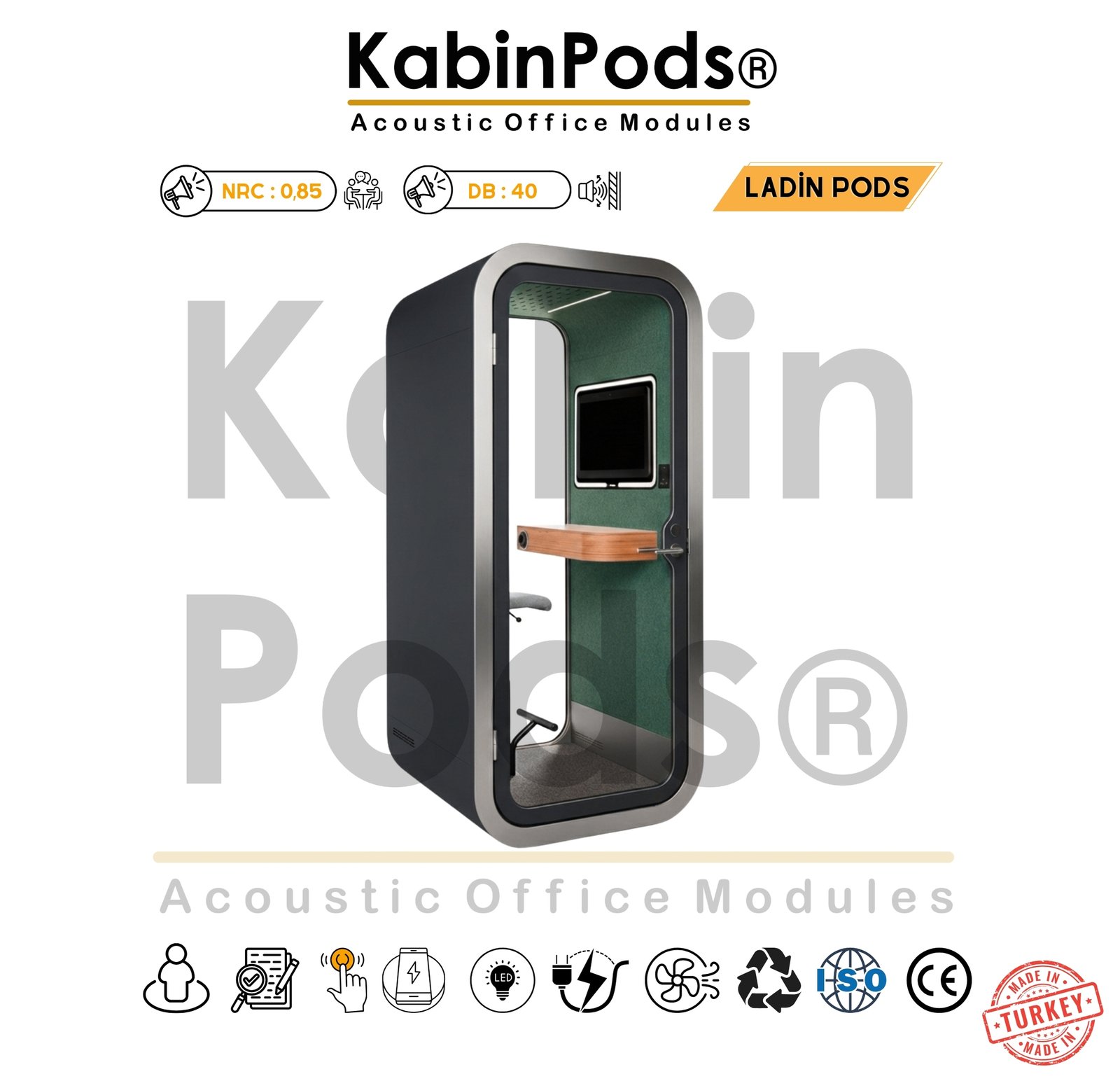 Telefon Kabini - 17. Görsel - Akustik Telefon Görüşme Kabini Modelleri ve Özellikleri